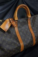 Vintage Louis Vuitton Keepall 45 Monogram Canvas Travel Bag Luggage Tag France